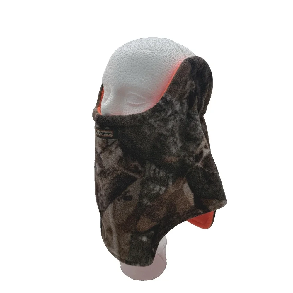 Remington Reversible Fleece Neck Gaiter Camo Orange Winter Ear Flaps Hunting OS